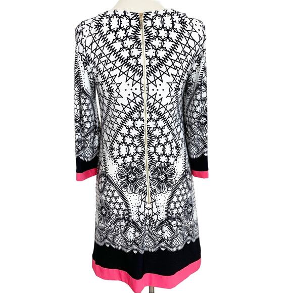 Eliza J Black Cream Pink Shift Dress Size 6 - Picture 2 of 8